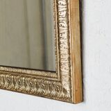 Antique gilded wooden rectangular mirror