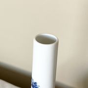 Rosenthal studio line, white and blue mid century porcelain vase, flowers decor by bjorn wiinblad,