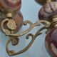 4-branch onyx and brass chandelier/candelabra