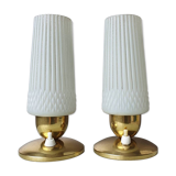 Ensemble de 2 lumières de table en laiton années 60 Allemagne