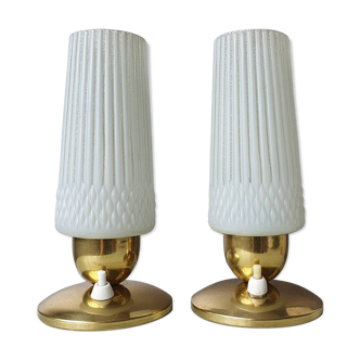 Set of 2 brass table lights 60s Germany