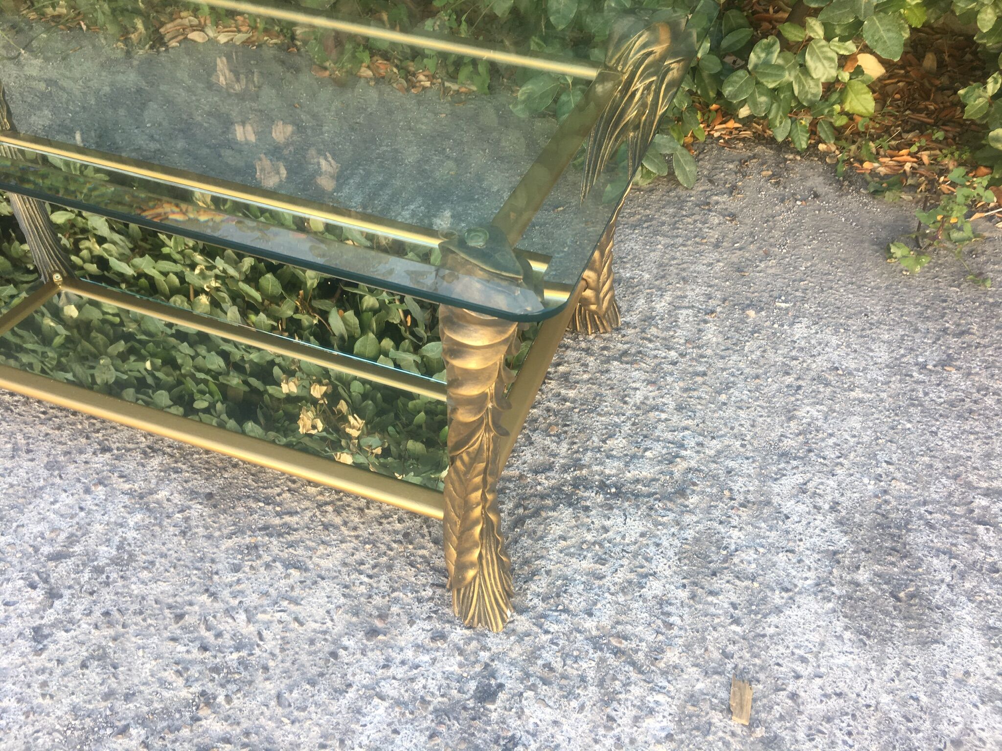 Table basse à deux plateaux verre et miroir