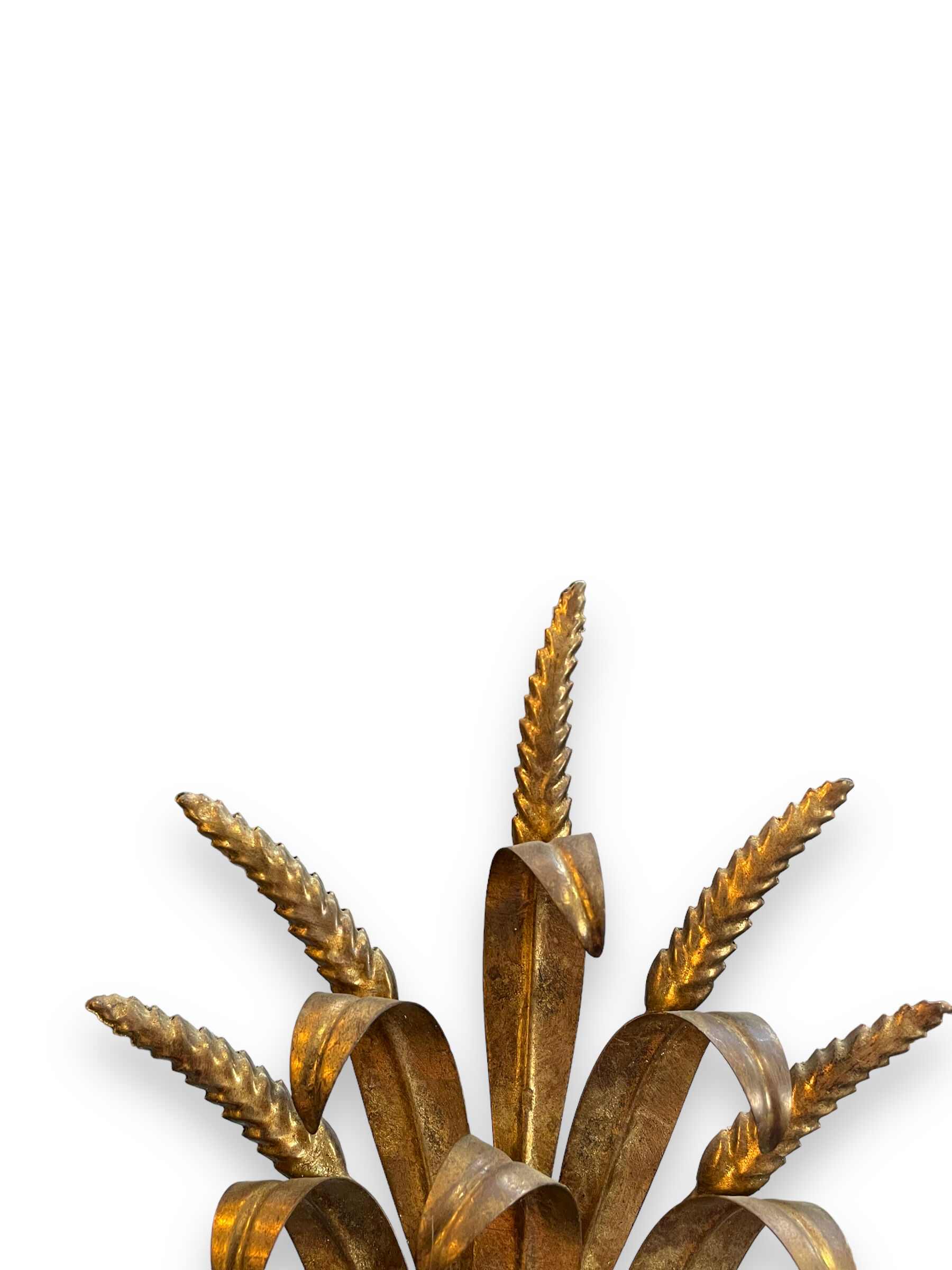 Pair of gilded metal wheat cob sonces