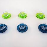 Set of glass cups, Italian design, 1970s, manufactured by Fratelli Guzzini