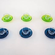 Set of glass cups, Italian design, 1970s, manufactured by Fratelli Guzzini