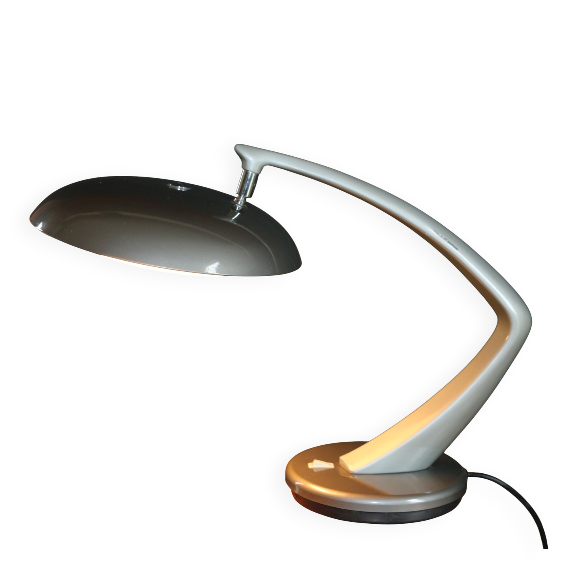 Metallic grey desk lamp FASE