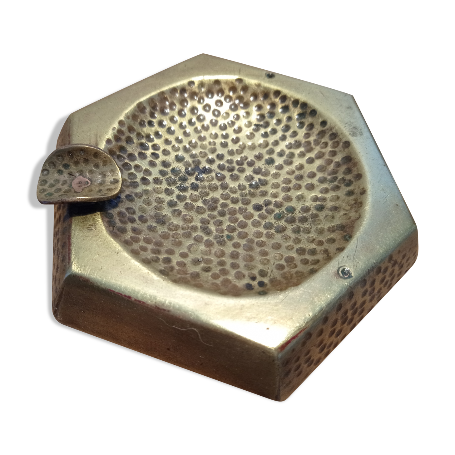 Hammered brass ashtray