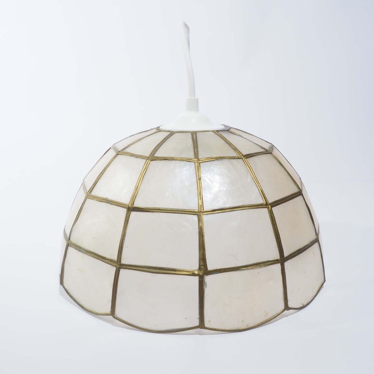 Mother-of-pearl and brass chandelier