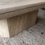 Large octagonal coffee table in 70s/80s travertine