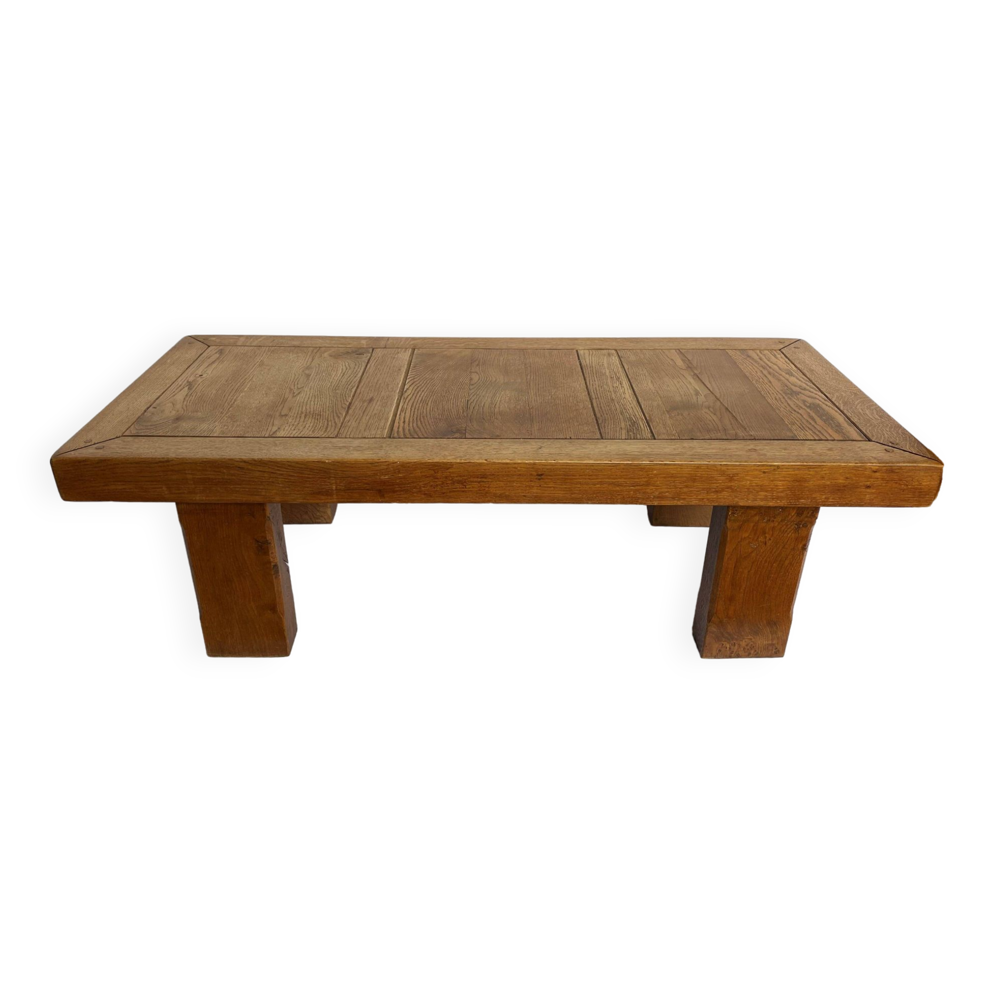 Rustic solid oak farmhouse coffee table 1950