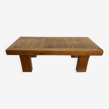 Rustic solid oak farmhouse coffee table 1950