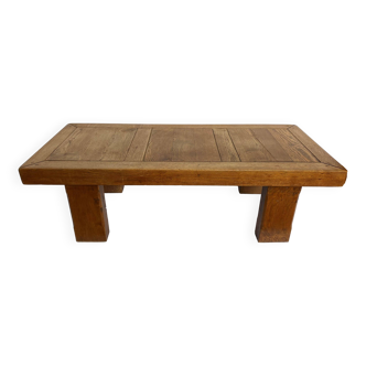 Rustic solid oak farmhouse coffee table 1950