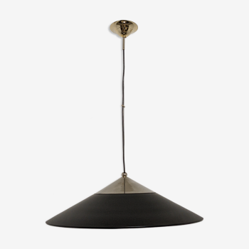 Italian XXL pendant lamp in black marmorite from the 70s