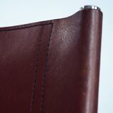 chairs in burgundy leather, Fasem, 1980s
