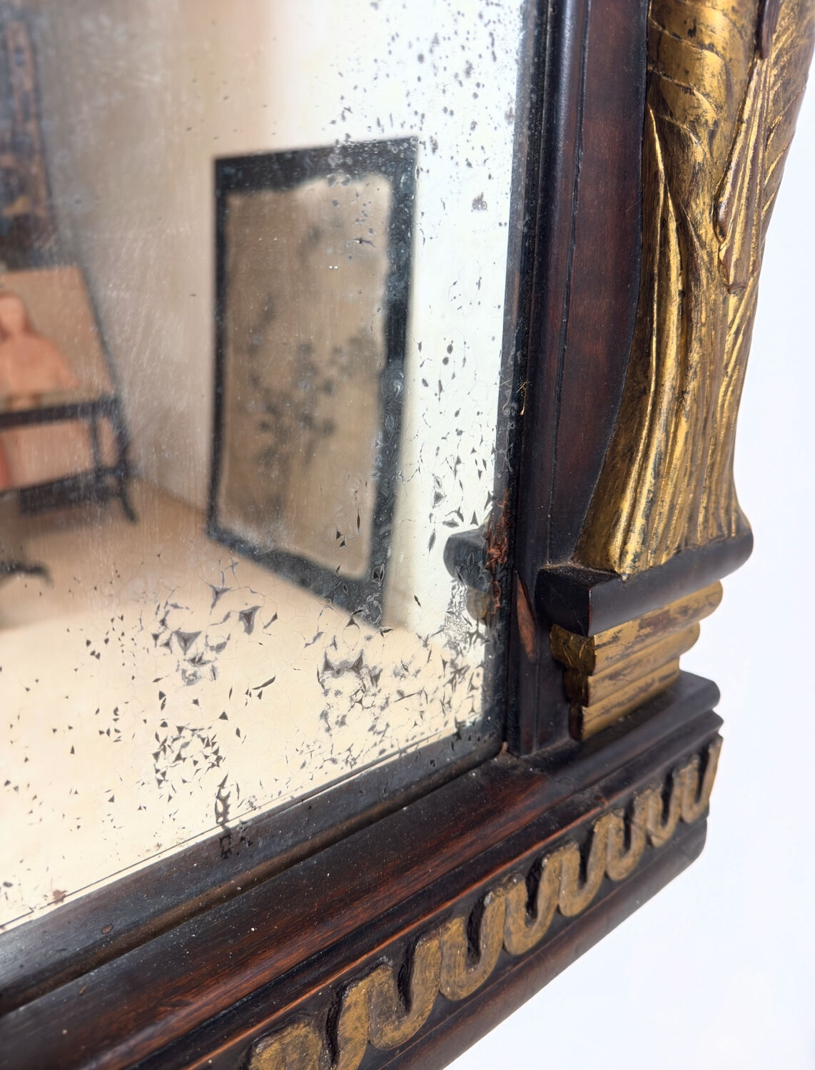 Art Deco style mirror in carved wood