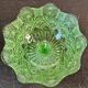 Footed glass compote in uraline, Victorian style – EAPG, early 20th century
