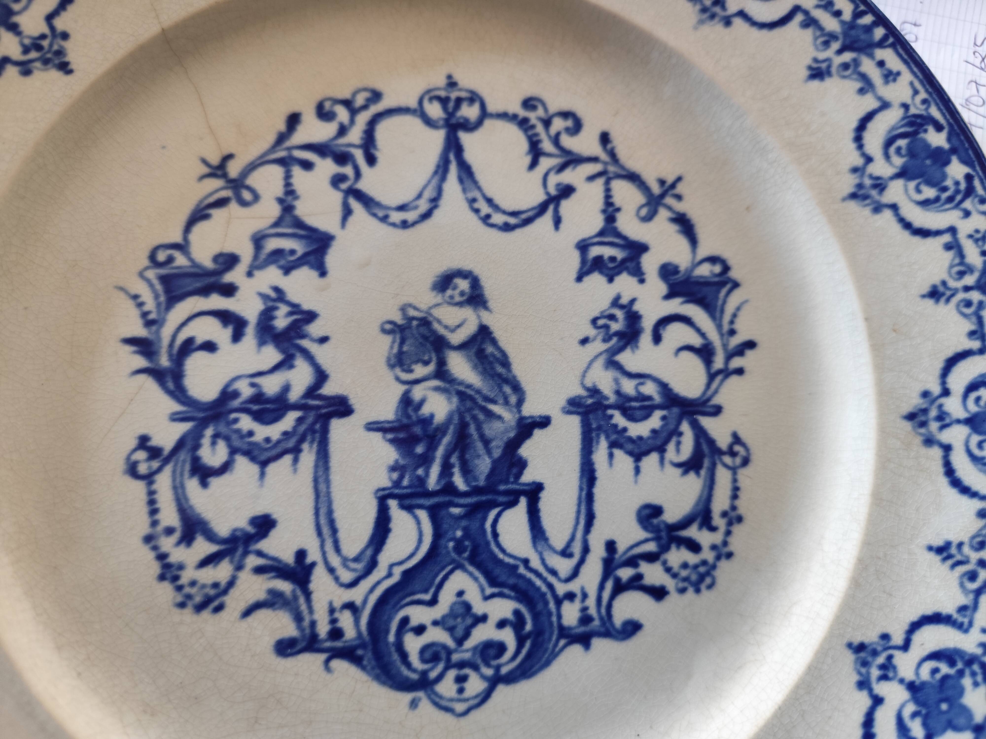 Duo d'assiettes Jules VIEILLARD & Cie XIXè Modèle Moustiers