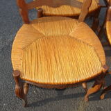Set of 4 chairs in oak carved from 1950