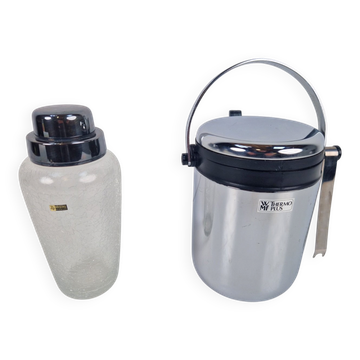 Cocktail Shaker and Ice Cooler from WMF, 1970s, Set of 2