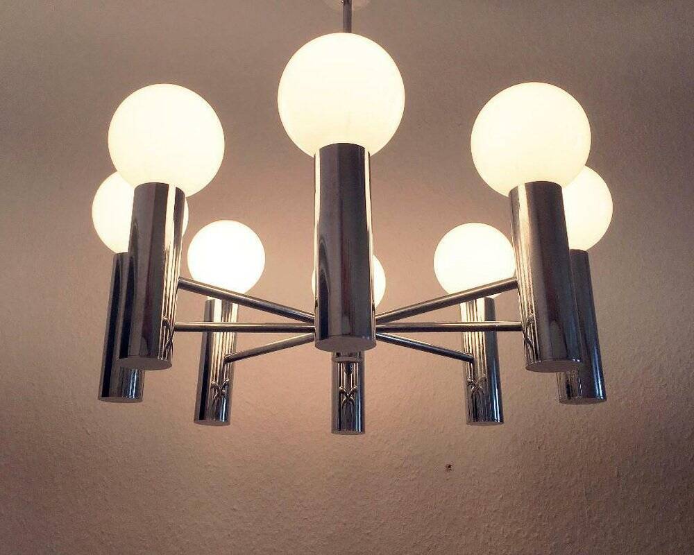 Mid-century German spatial chandelier by Hustadt Leuchten, 1960s.
