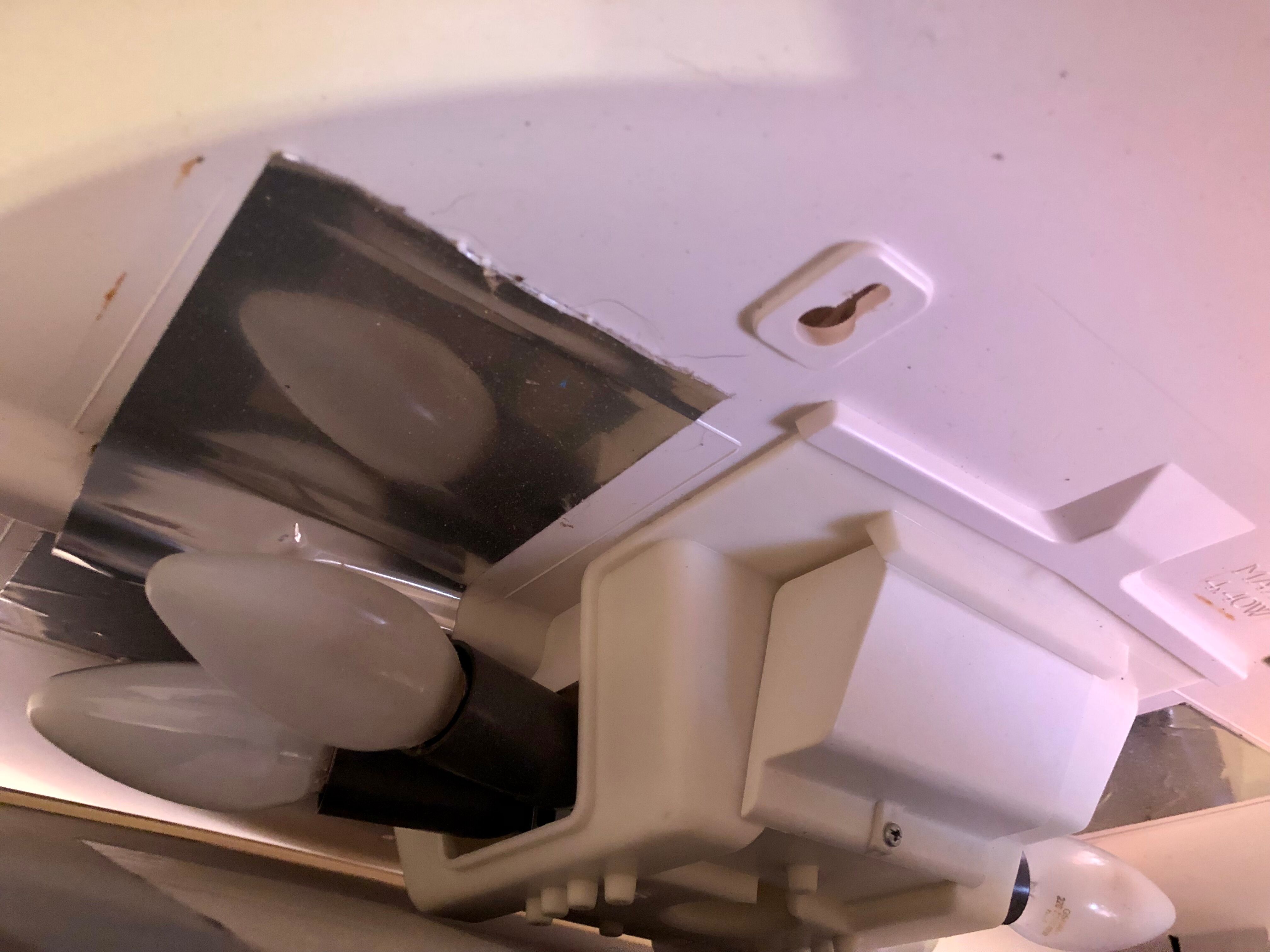 Vintage Space age 70 backlit swivel round mirror 61cm