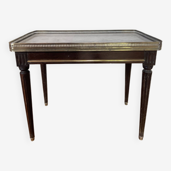 Louis XVI Style coffee table, marble wood and brass