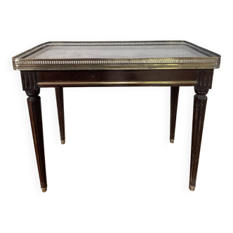 Louis XVI Style coffee table, marble wood and brass