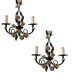 Italian Tole Rose Flower Sconces Set of 2