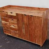 Wooden dresser with 8 drawers and 2 doors