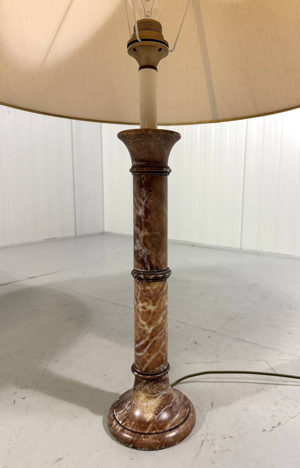 Set of 2 large marble table lamps 1970's