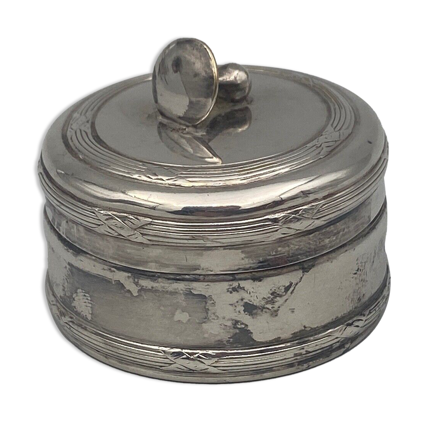 Christian dior silver metal box with cufflink decor socket