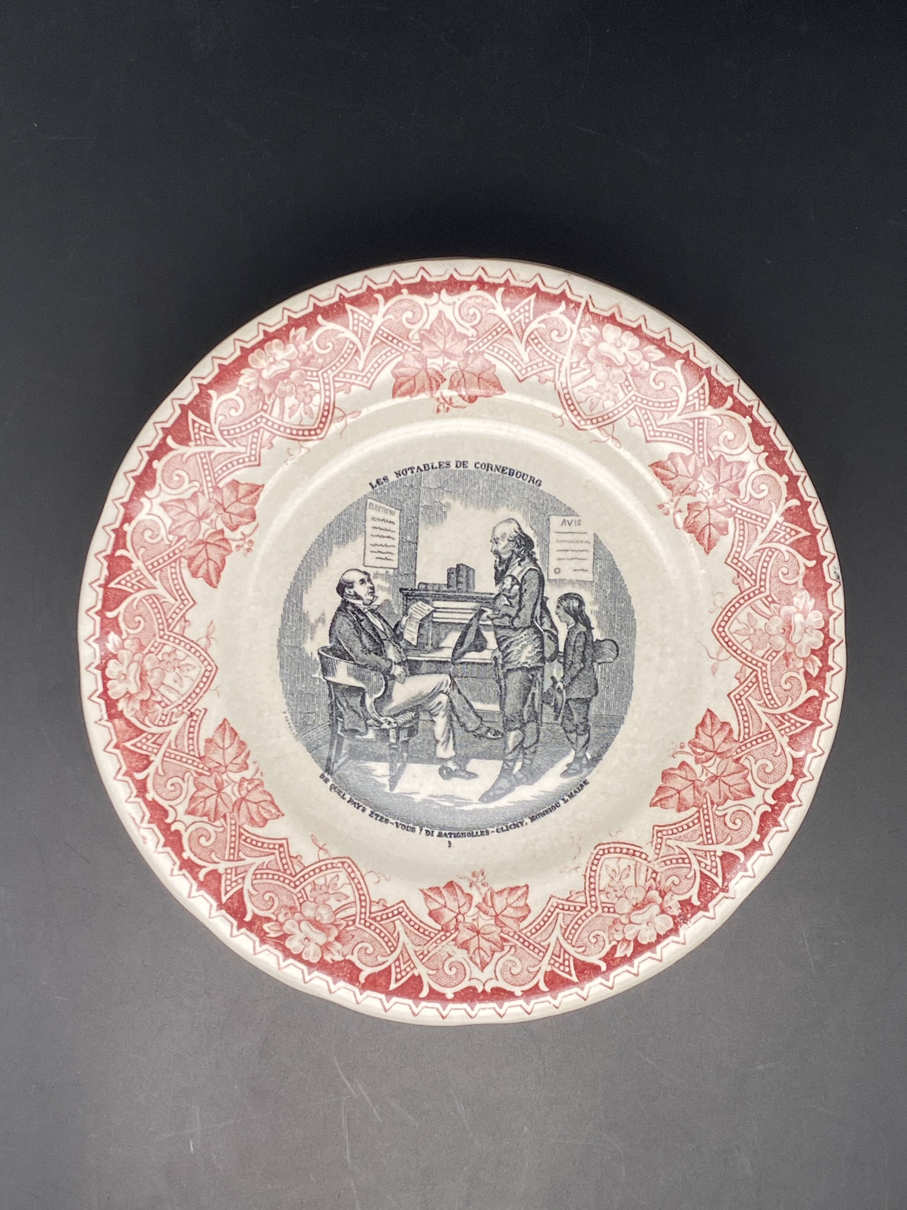 Assiettes parlantes « Les Notables de Cabourg » Demie-porcelaine Lunéville – MPMDéc23JF10