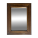 Brutalist rectangular wall mirror in solid wood, France 1950.