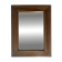 Brutalist rectangular wall mirror in solid wood, France 1950.