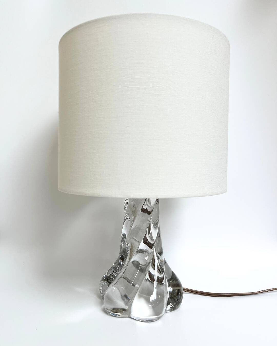 Lampe sculpturale en verre torsadé, années 1970
