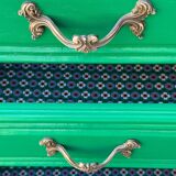 Vintage green oak chest of drawers from the 1960s.