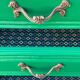 Vintage green oak chest of drawers from the 1960s.