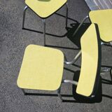 4 vintage Formica yellow chairs