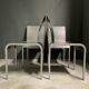 Rare set of 4 Aluminium side chairs 1980's