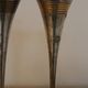 Set of 3 vintage silver-plated and gold footed cups.