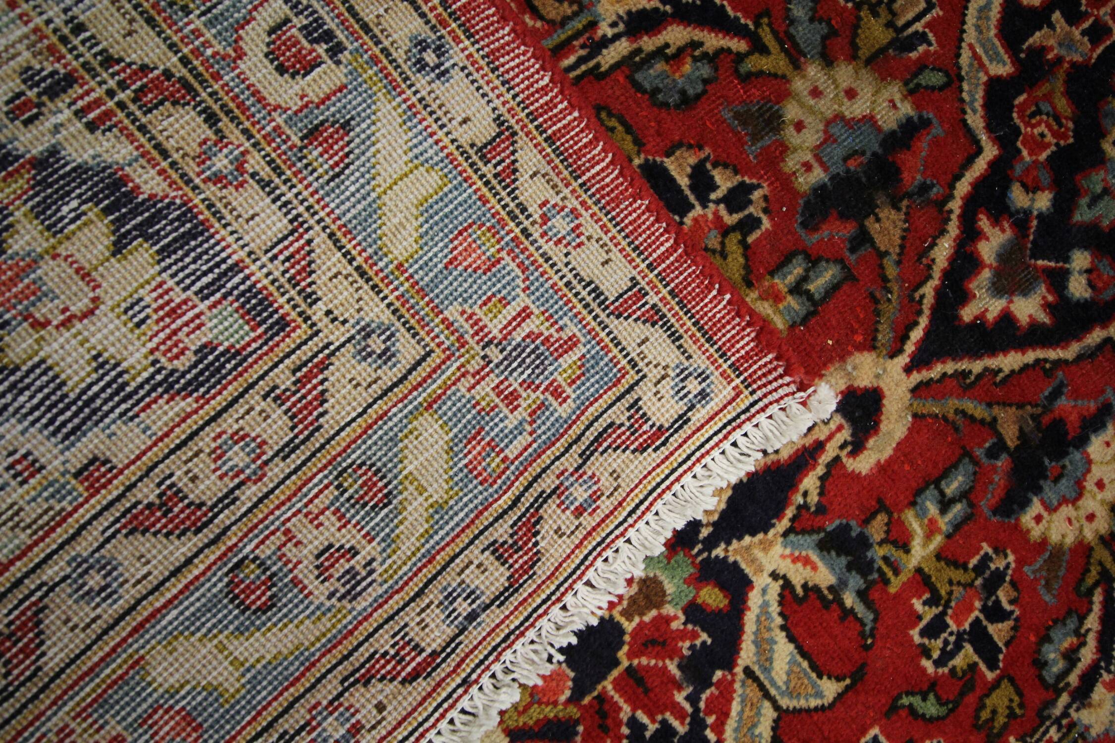 Vintage Persian Rug Handwoven Oriental Kashan Carpet- 362x244cm