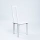 White Italian leather highback dining chairs by Ycami Italy, set of 4, 1980s