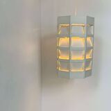 Vintage pendant light by Poul Gernes, matt white lacquered metal, by Poulsen Denmark 1960.
