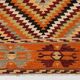 Tapis Kilim en laine fait main tribal noir orange 6x8