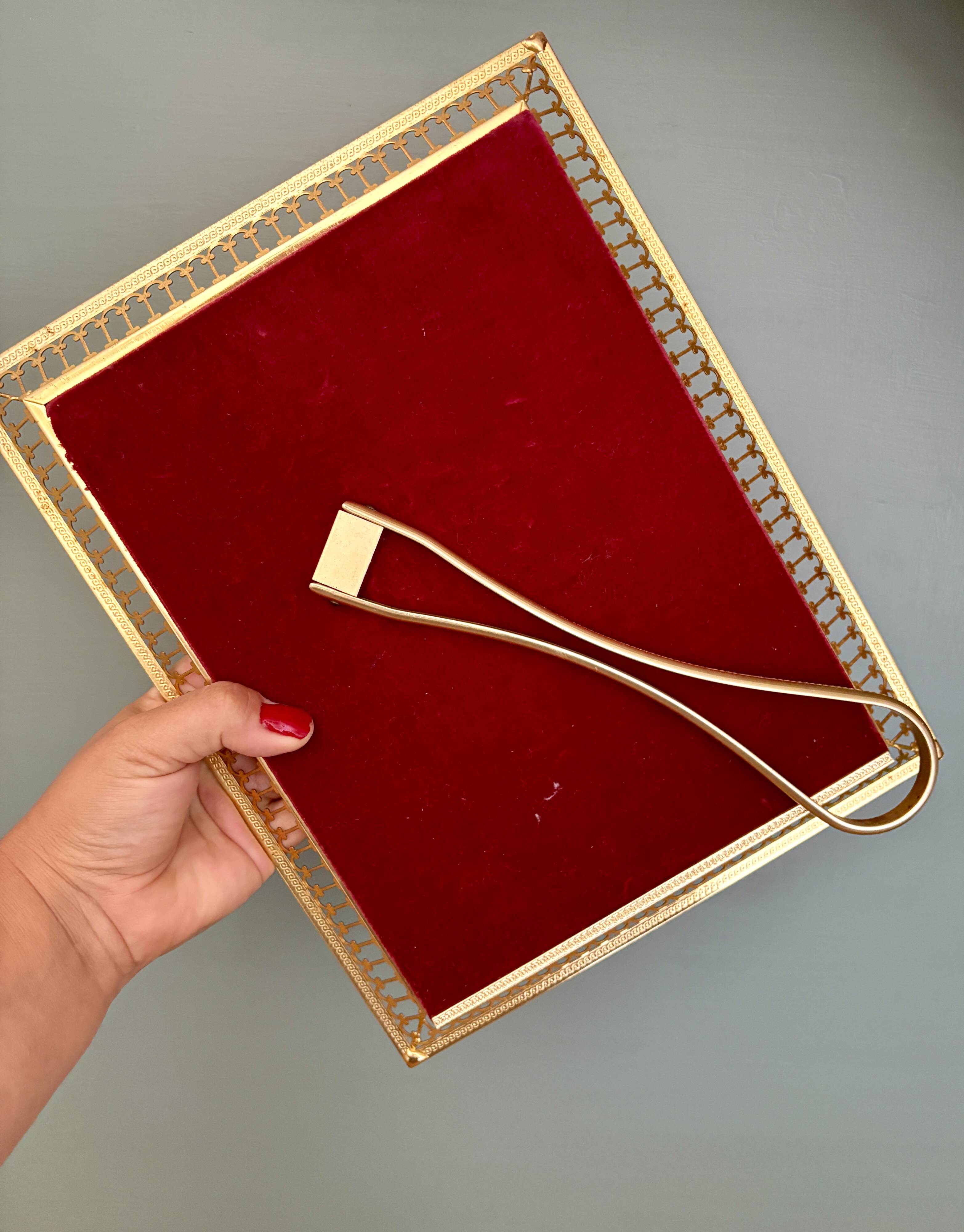 Antique gilt metal frame with flower engraving