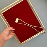 Antique gilt metal frame with flower engraving