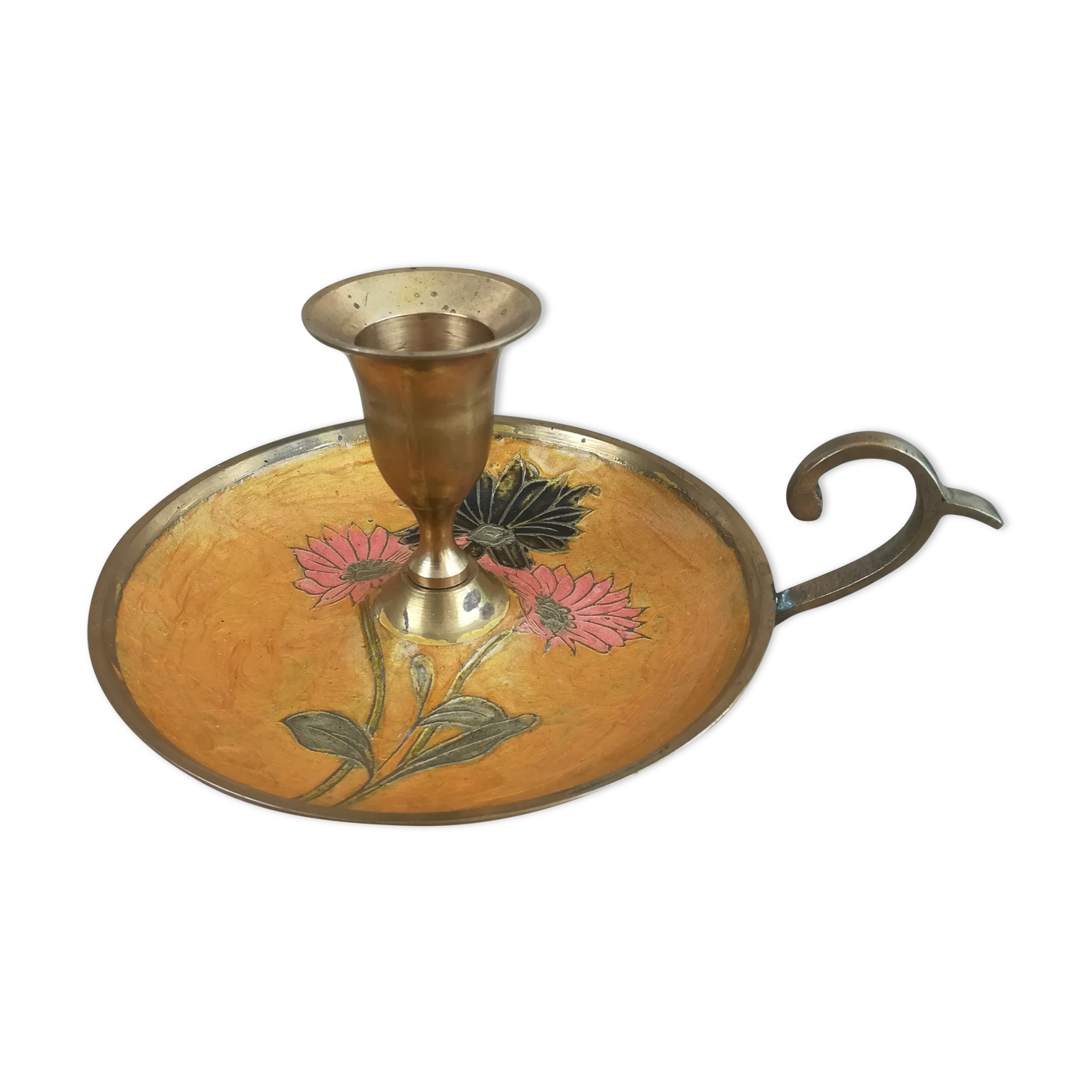 Brass "cellar rat" candle holder