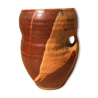 Vase with enamelled sandstone drips