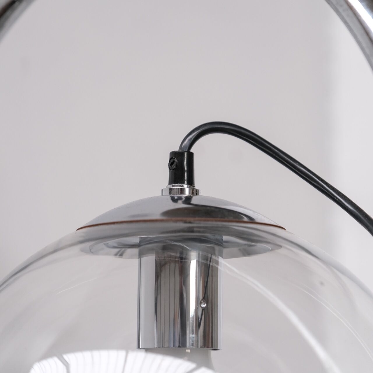 Chrome and clear glass mid-century kinkeldey wall light