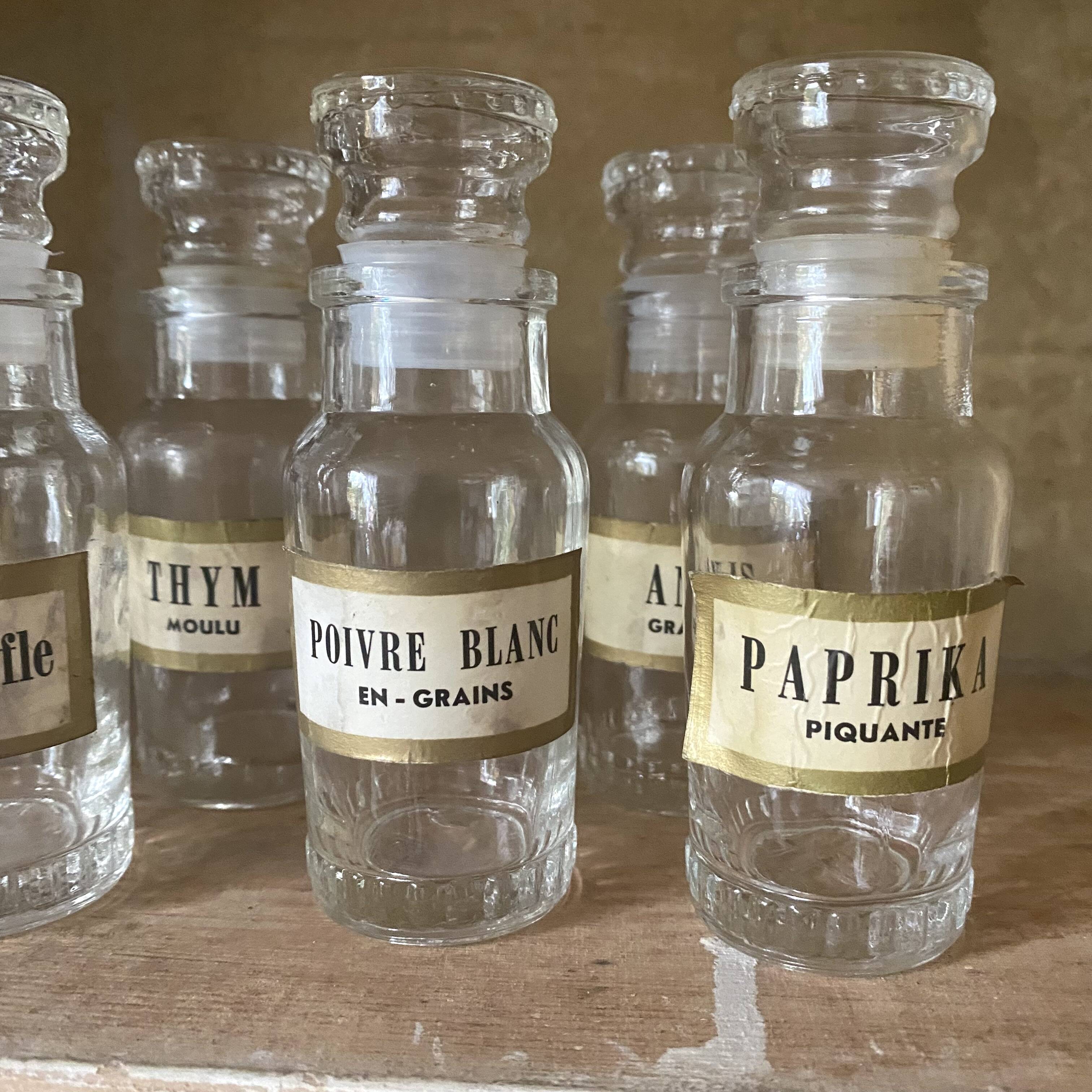 Glass spice jars